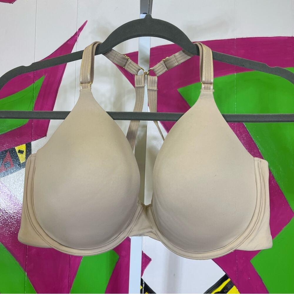 Joyspun, Beige Women's Intimate Bra. Size 38D. Mutliwear, with Racerback clip.